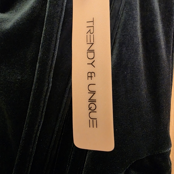 Teal Velvet Mini Dress - Picture 3 of 4